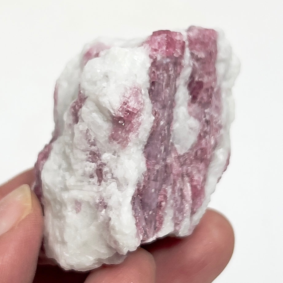 Pink Tourmaline in Feldspar Natural Healing Crystal Raw Specimen 87g