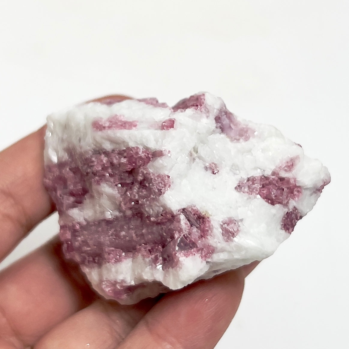 Pink Tourmaline in Feldspar Natural Healing Crystal Raw Specimen 87g