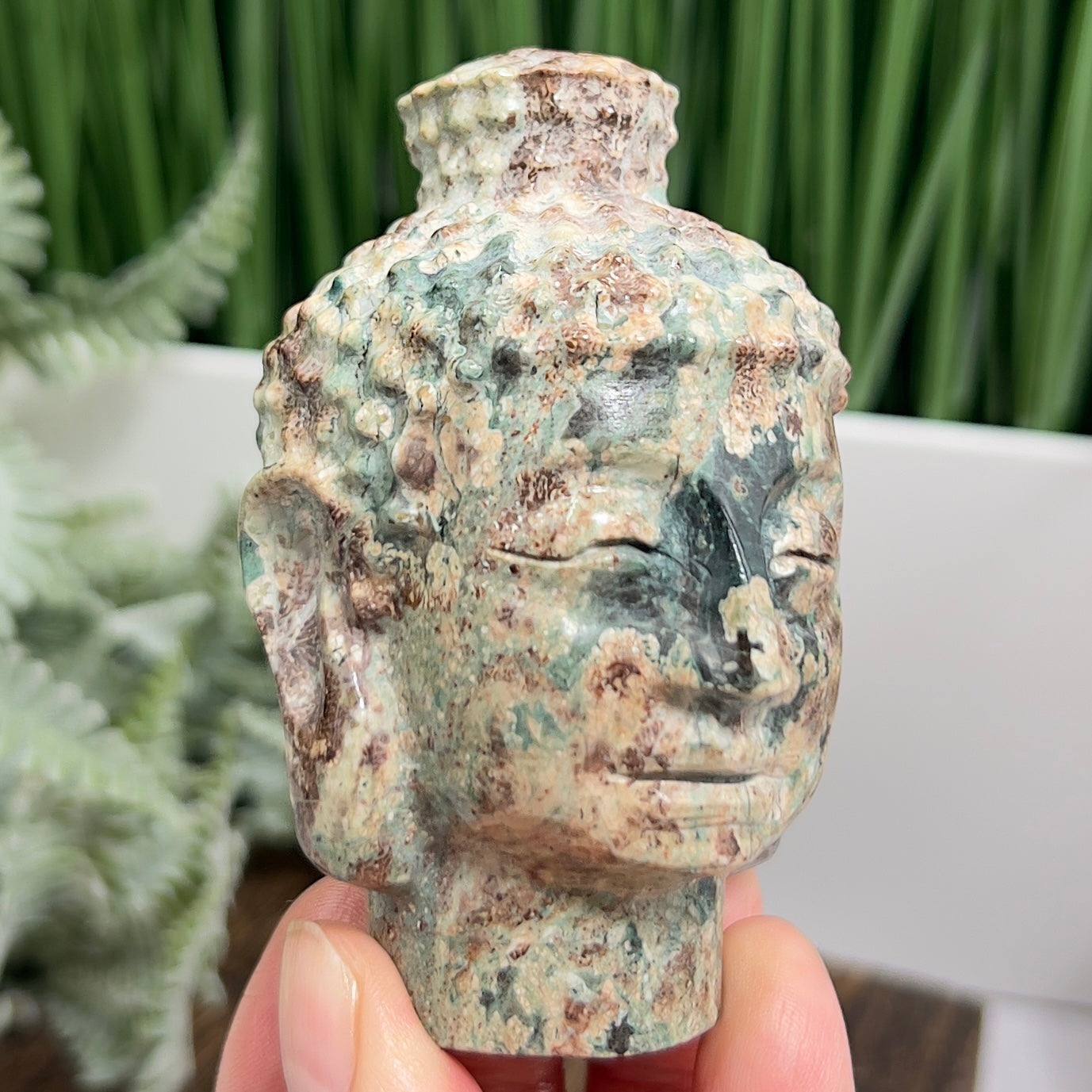 Russian Flower Cherry Blossom Jasper Buddha Rare Crystal 248g