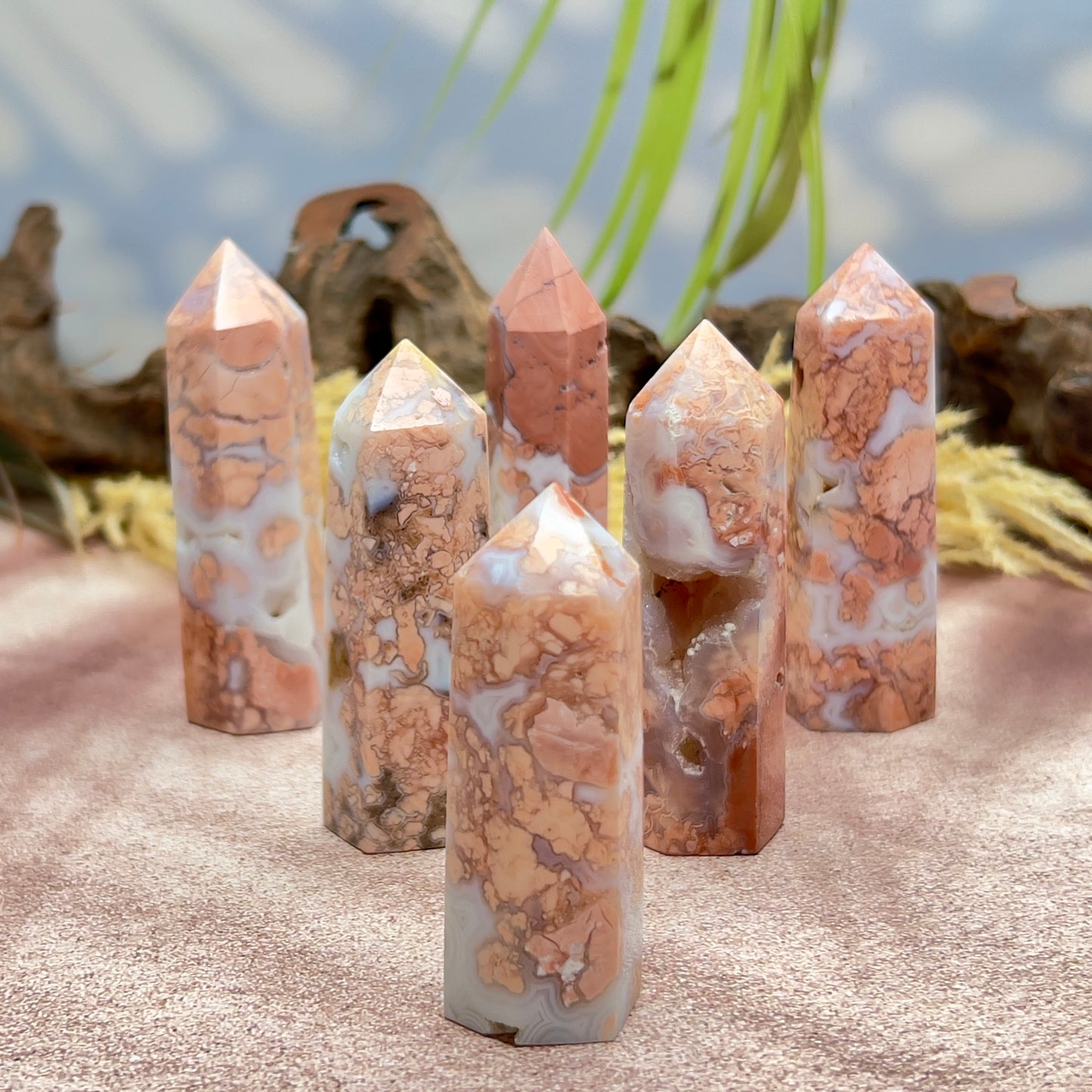 Pink Cotton Candy Agate Points Towers Crystal Generators YOU CHOOSE