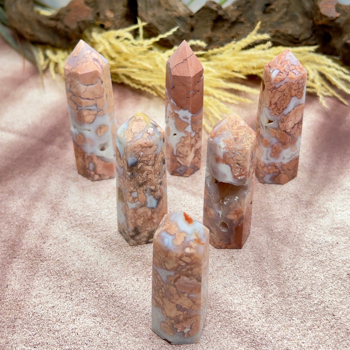 Pink Cotton Candy Agate Points Towers Crystal Generators YOU CHOOSE