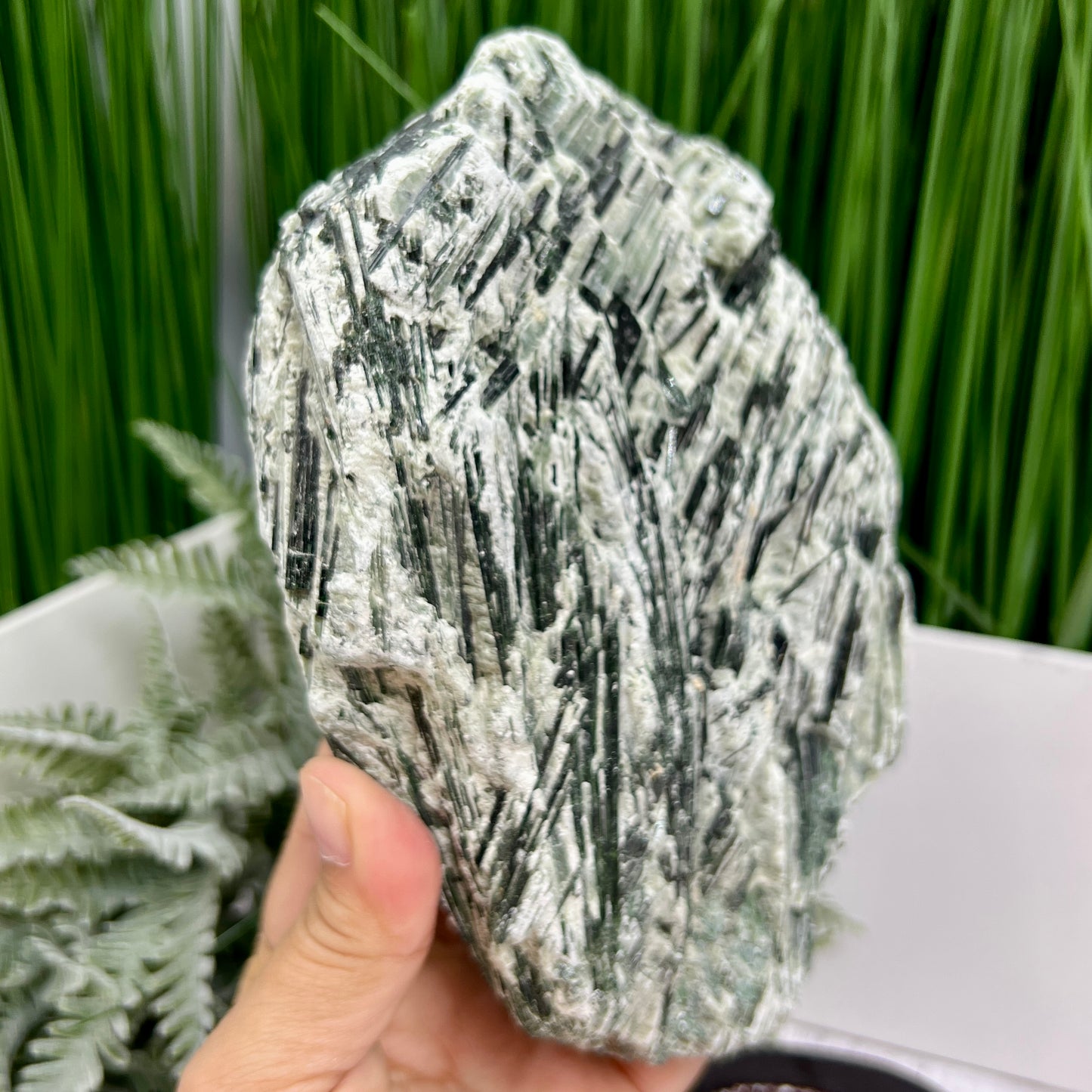 Huge Green Tourmaline Verdelite Raw Specimen with Stand Natural Crystal 2293g