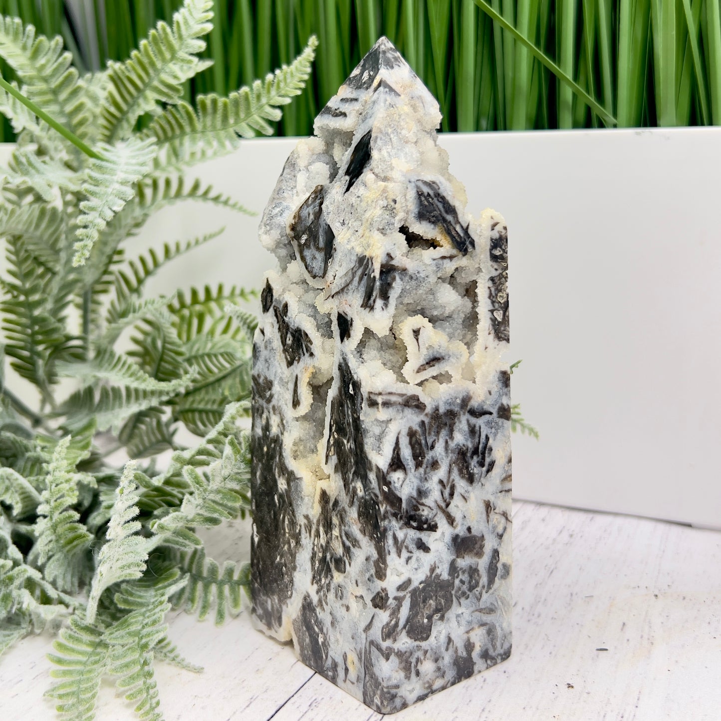 Sphalerite Druzy Quartz Tower Crystal Generator 734g 161mm