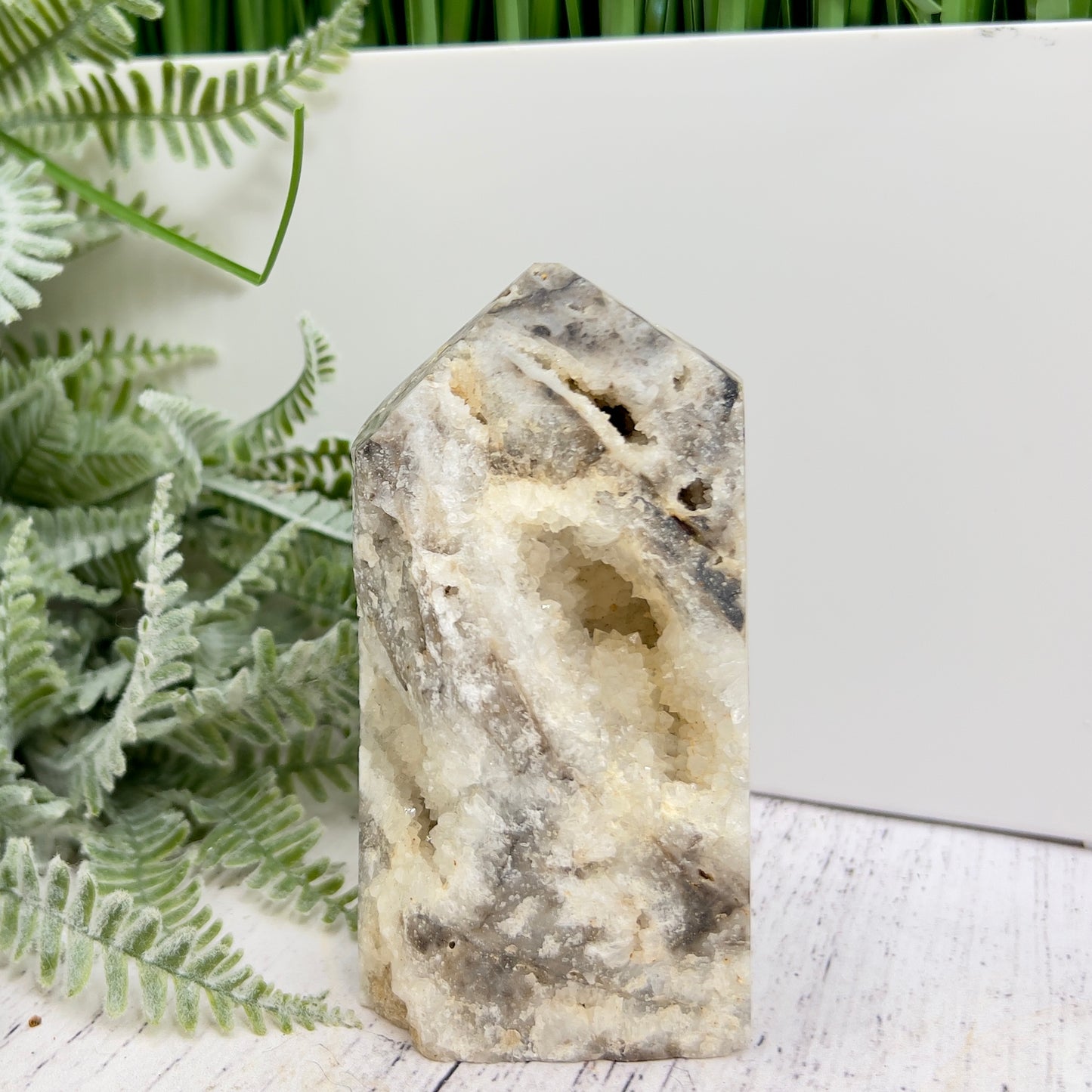 Sphalerite Quartz Druzy Tower Crystal Generator 302g 106mm