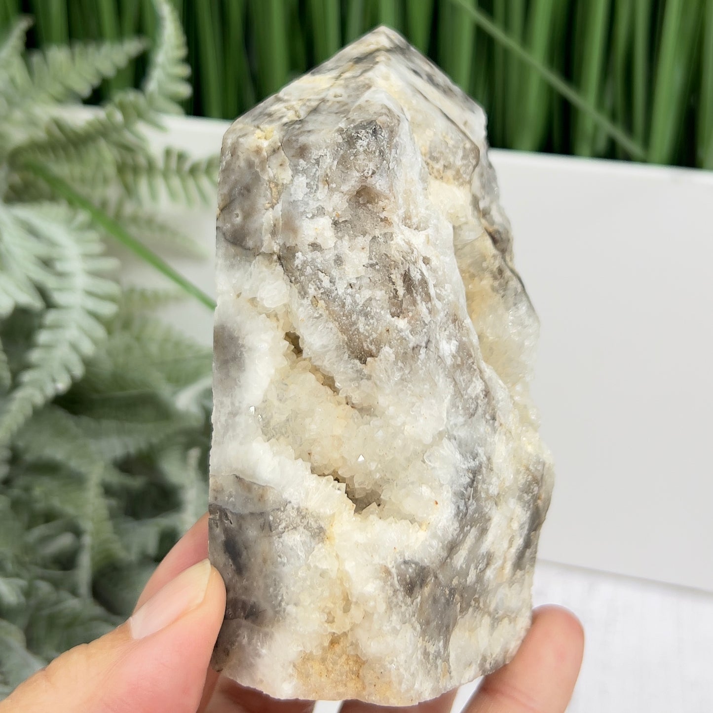 Sphalerite Quartz Druzy Tower Crystal Generator 302g 106mm