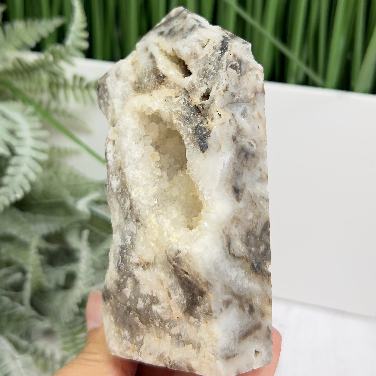 Sphalerite Quartz Druzy Tower Crystal Generator 302g 106mm