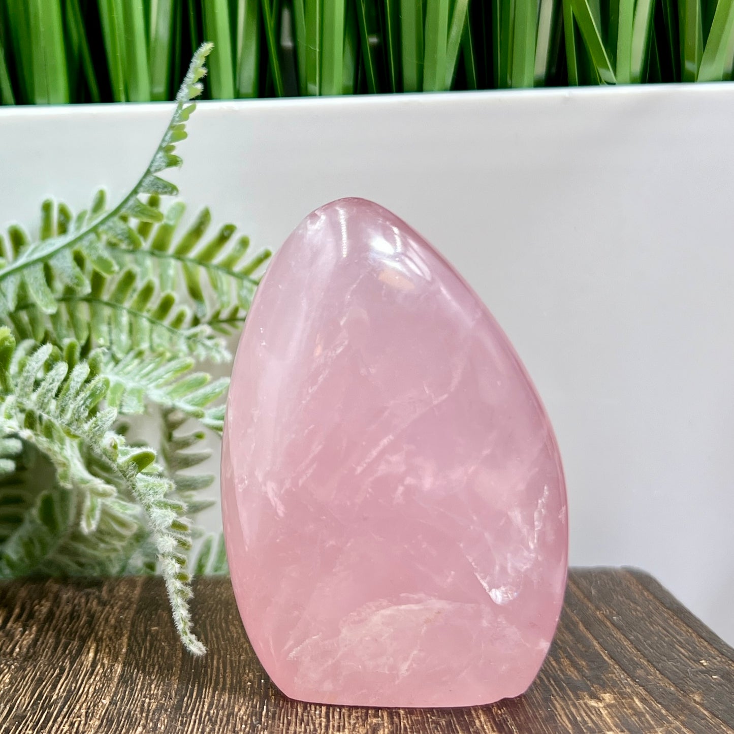 Rose Quartz Flame Free Form Healing Carving 156g 74mm