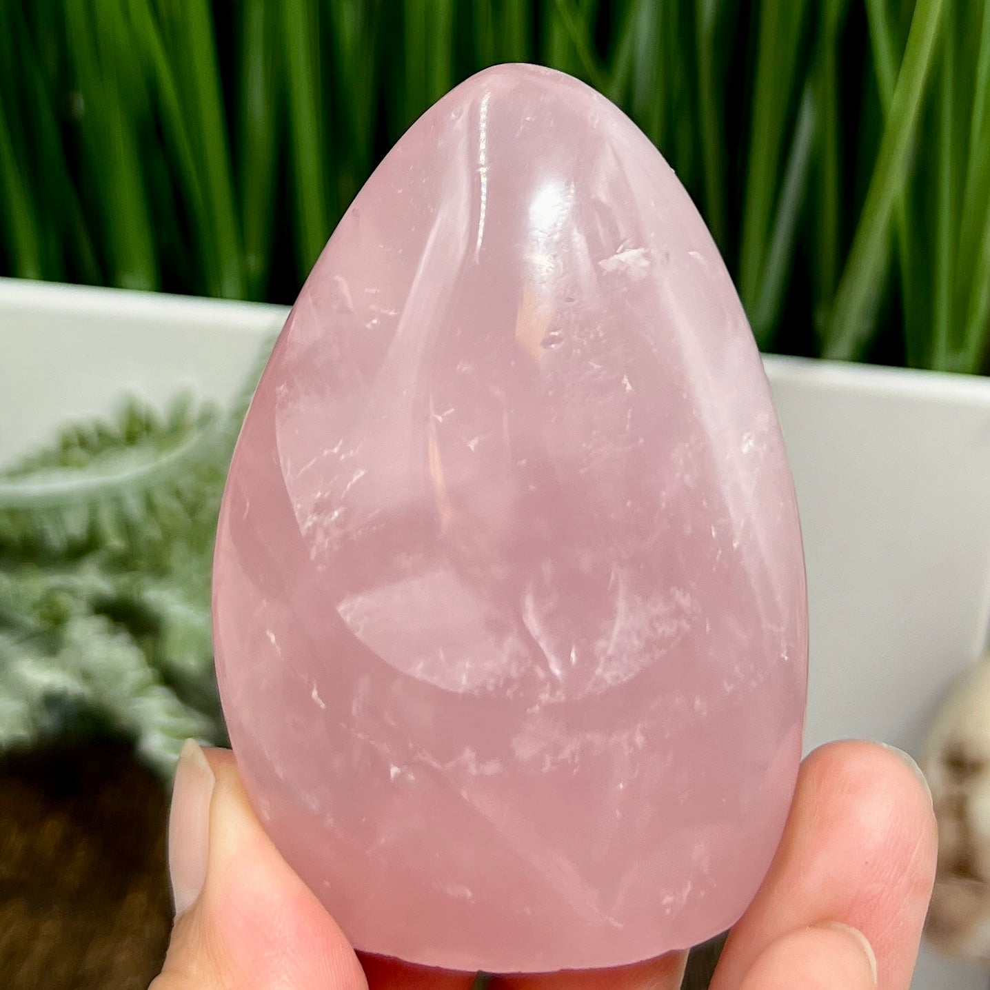 Rose Quartz Flame Free Form Healing Carving 156g 74mm