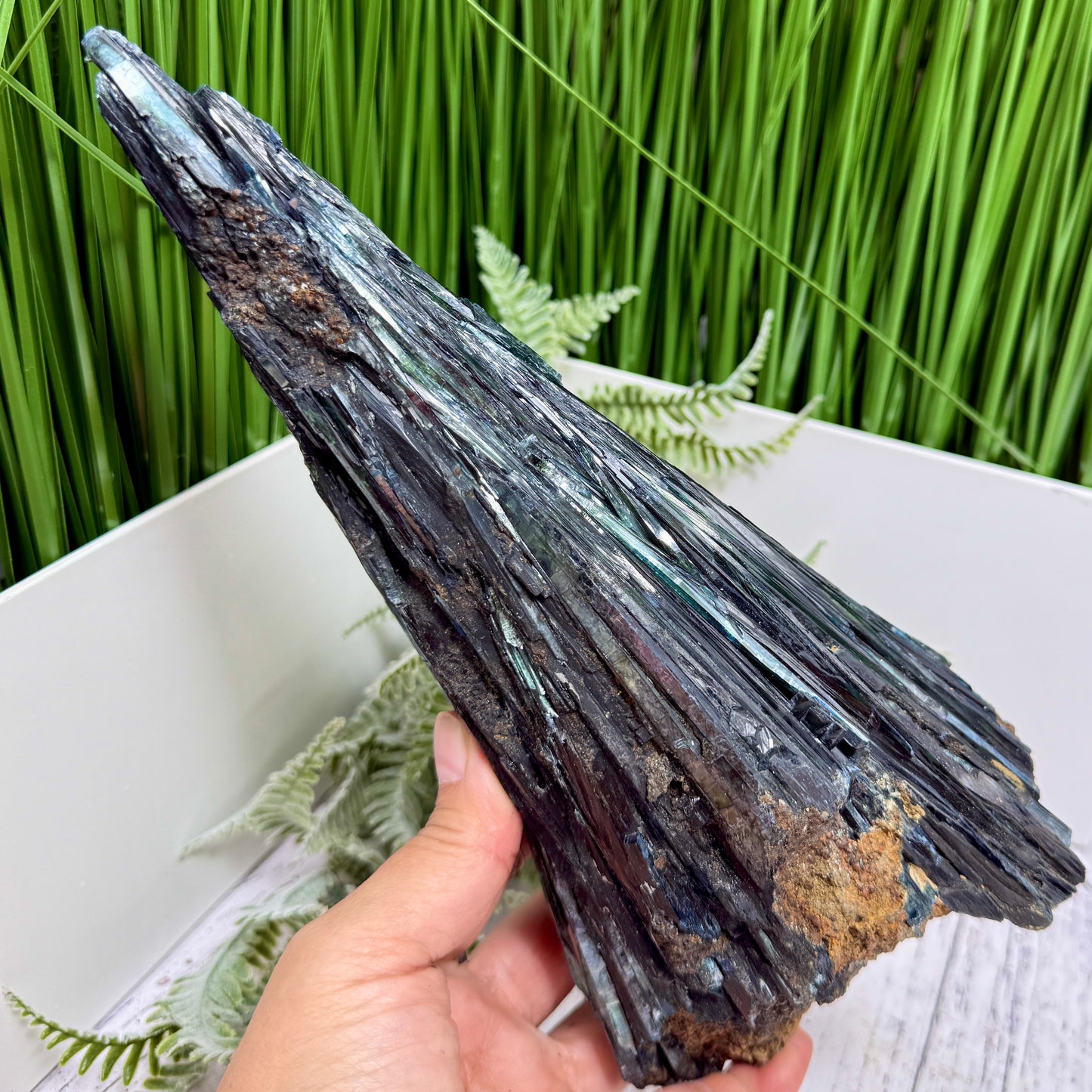 Huge Vivianite RARE Specimen Natural Raw Crystal with Stand 1368g 260mm
