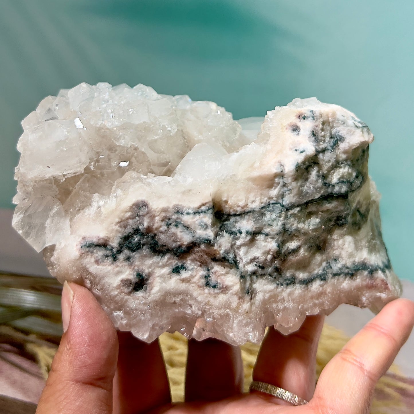 Apophyllite Cluster Natural Specimen Sparkly Crystal 967g