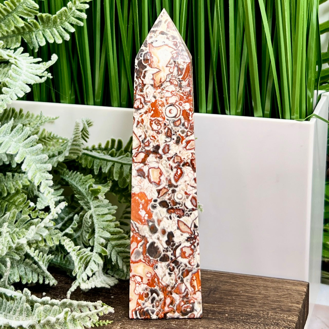 Indonesian Bloodstone Money Agate Tower Crystal Generator 358g 163mm