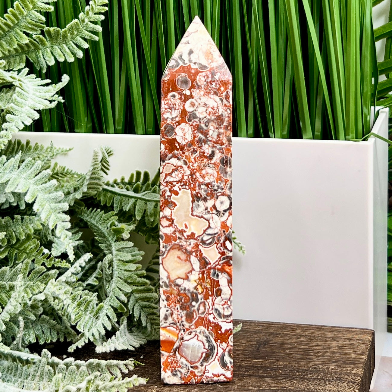 Indonesian Bloodstone Money Agate Tower Crystal Generator 358g 163mm