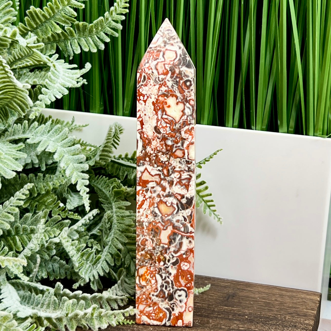 Indonesian Bloodstone Money Agate Tower Crystal Generator 358g 163mm