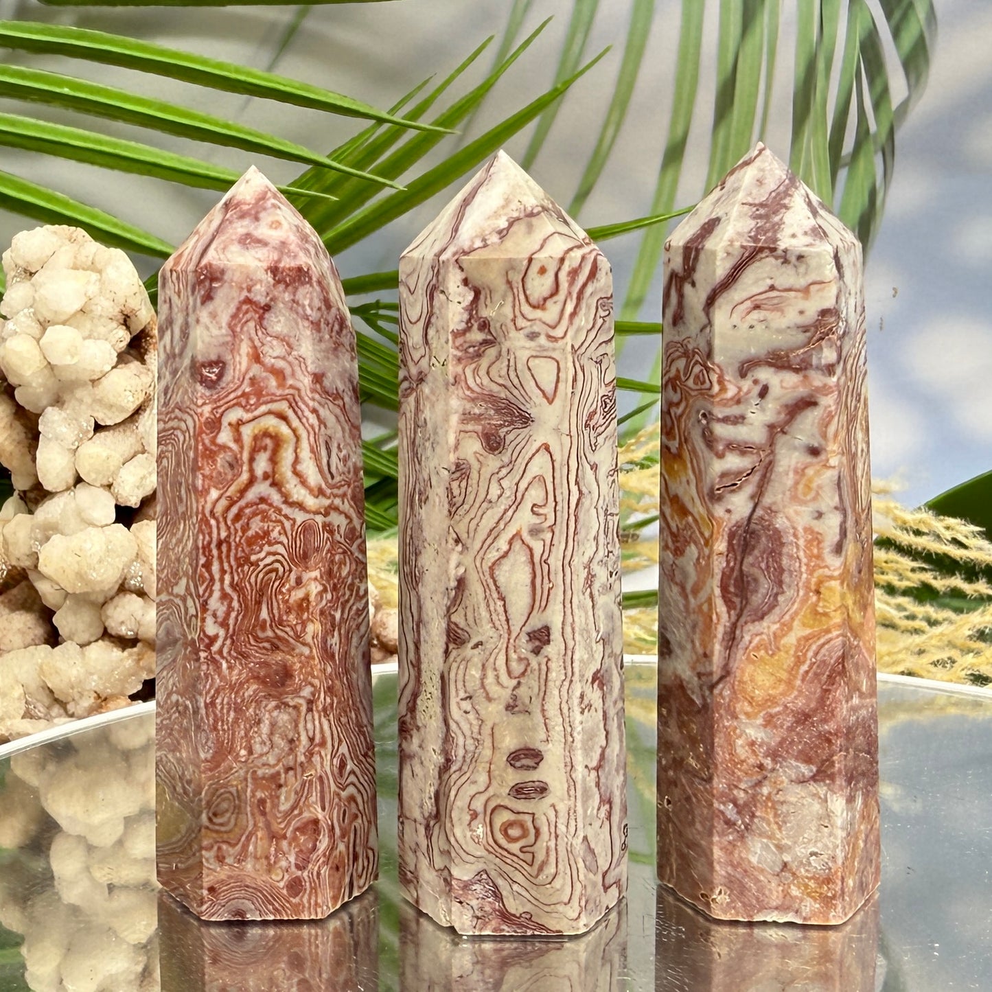 Red Onyx Points Towers Crystal Reiki Generators YOU CHOOSE