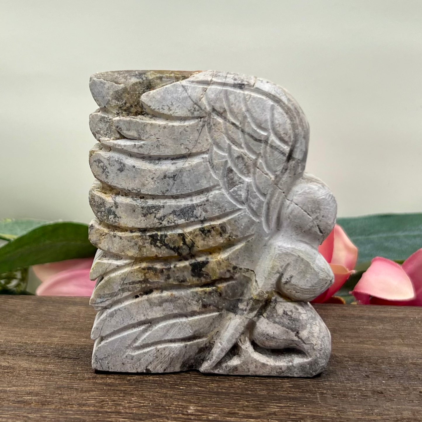 Clear Quartz Angel Fairy Crystal Carving 414g