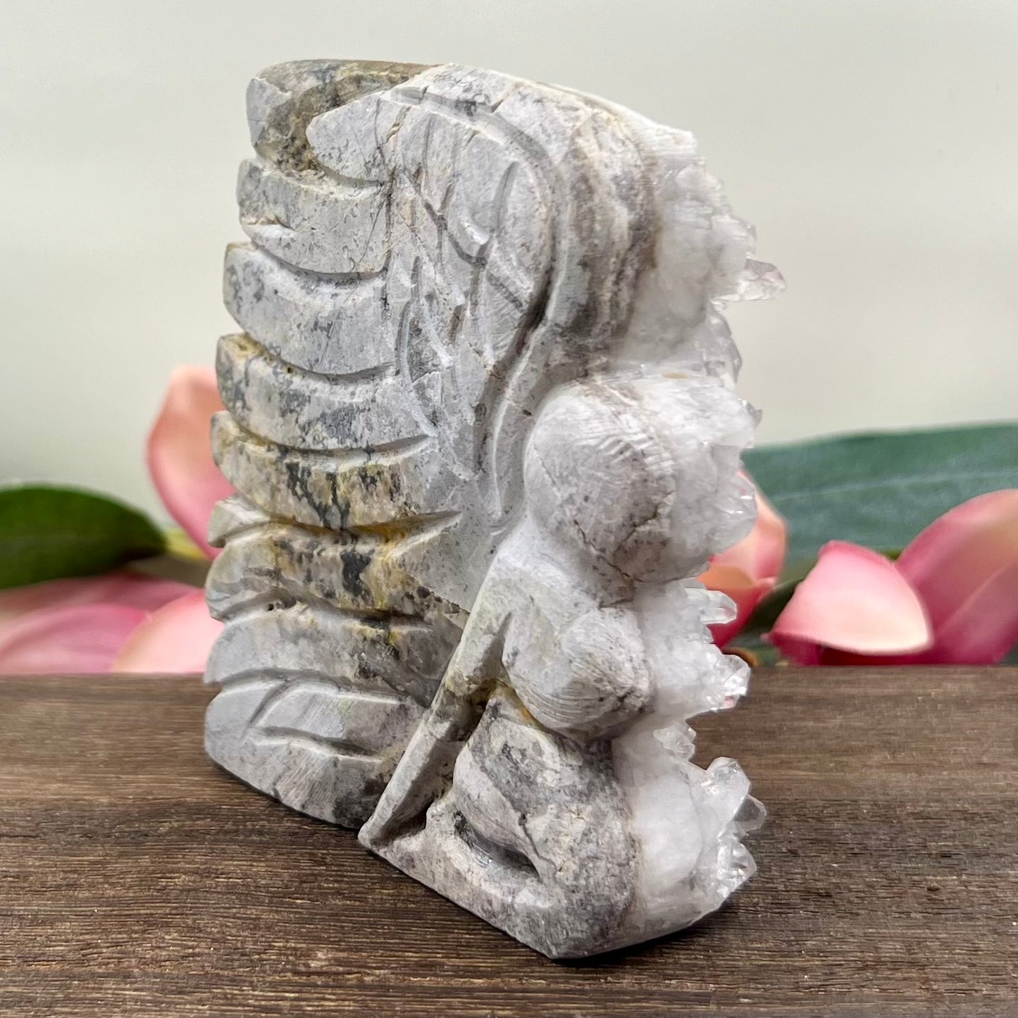 Clear Quartz Angel Fairy Crystal Carving 414g