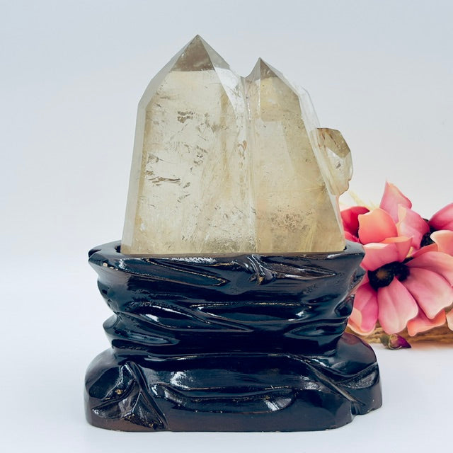 Golden Rutilated Quartz Double Tower Crystal Generator 1176g 183mm