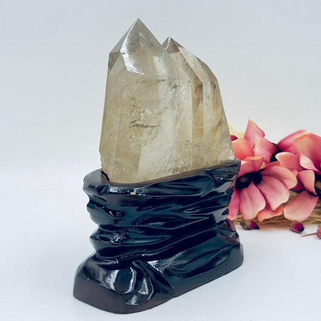 Golden Rutilated Quartz Double Tower Crystal Generator 1176g 183mm