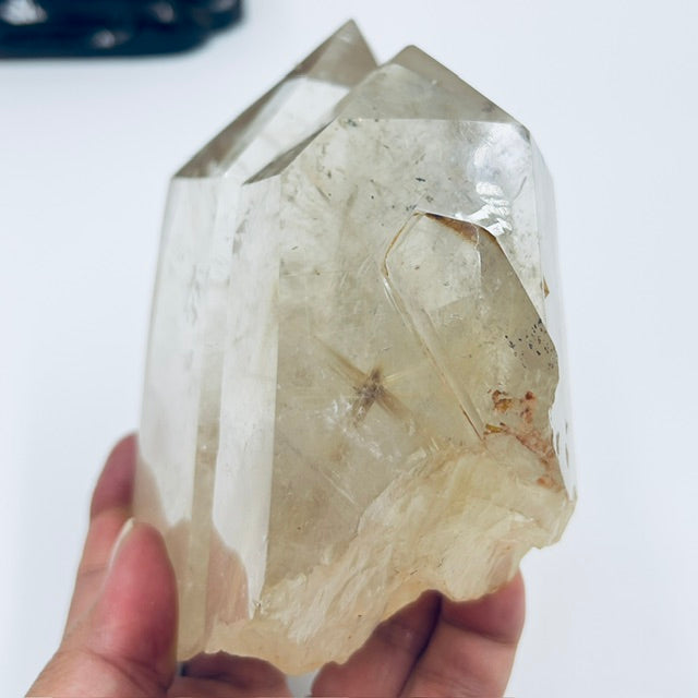 Golden Rutilated Quartz Double Tower Crystal Generator 1176g 183mm