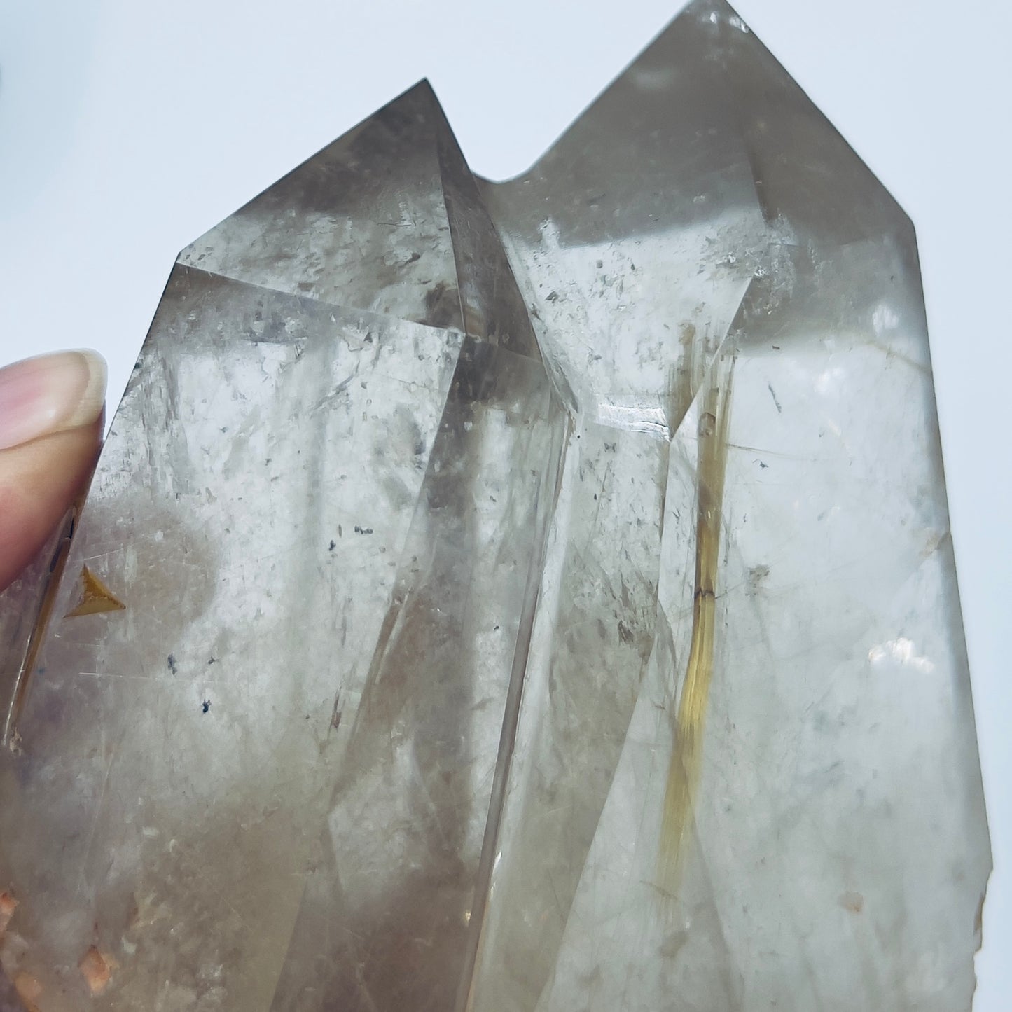 Golden Rutilated Quartz Double Tower Crystal Generator 1176g 183mm
