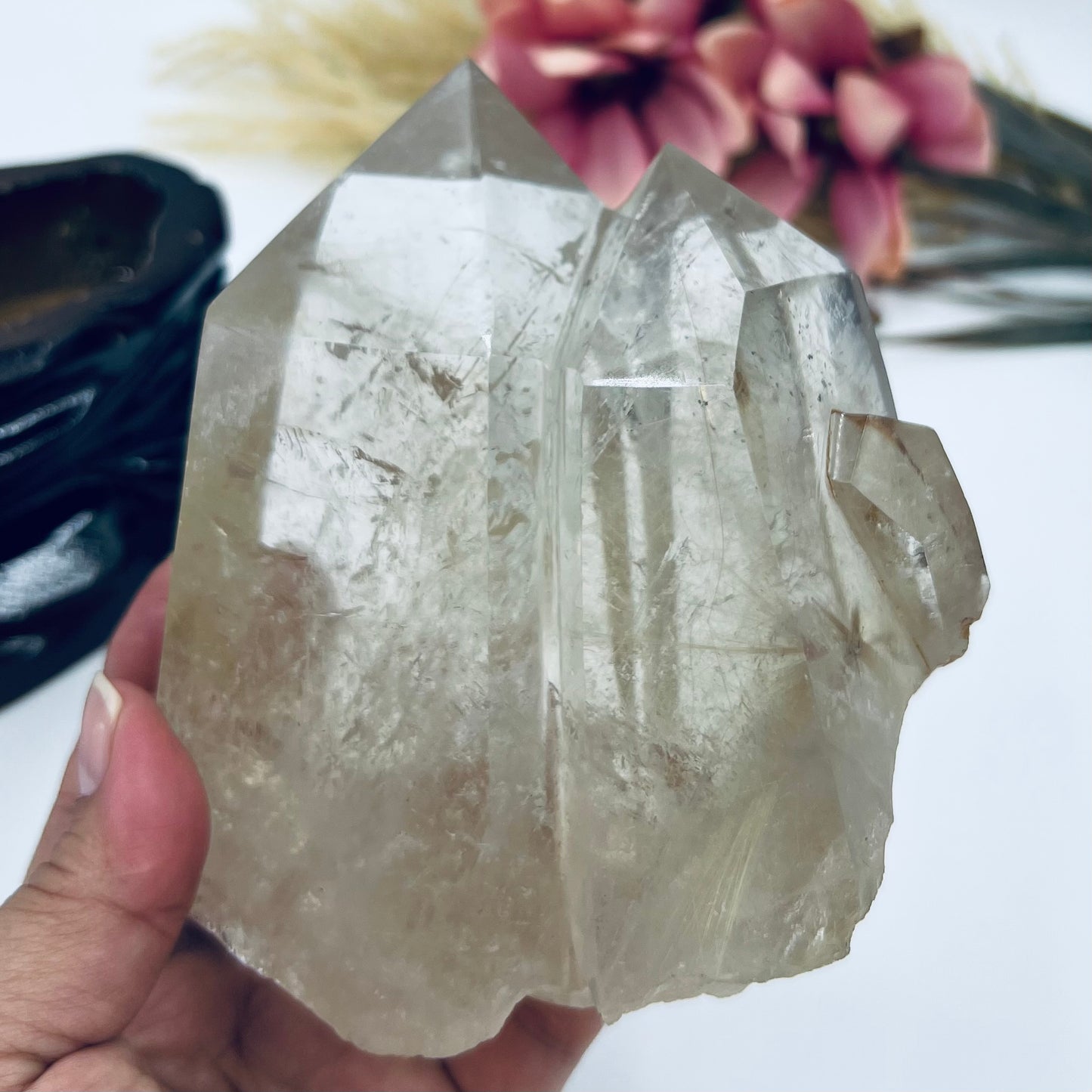 Golden Rutilated Quartz Double Tower Crystal Generator 1176g 183mm