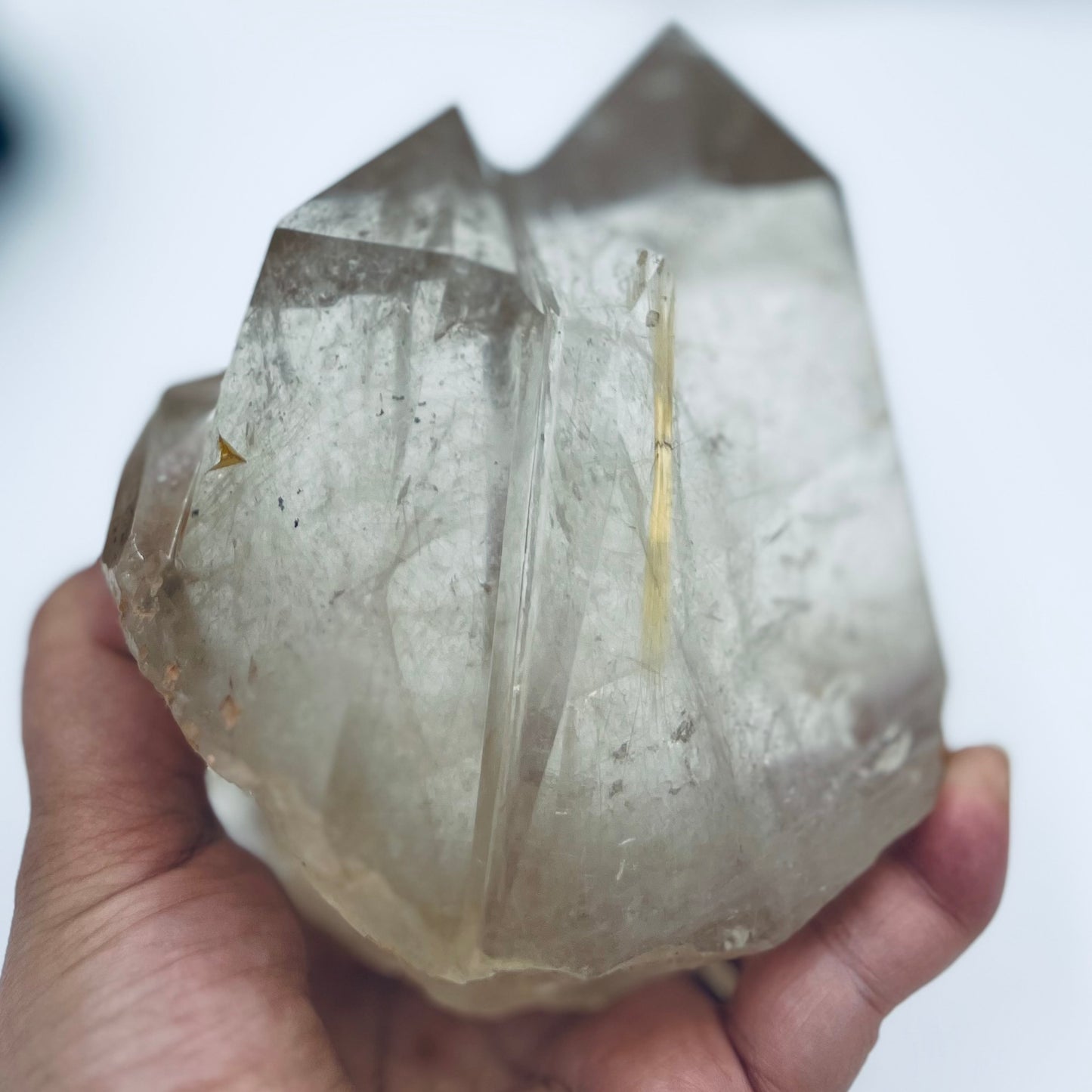 Golden Rutilated Quartz Double Tower Crystal Generator 1176g 183mm