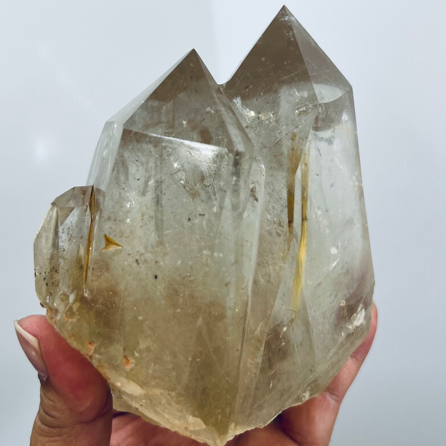 Golden Rutilated Quartz Double Tower Crystal Generator 1176g 183mm