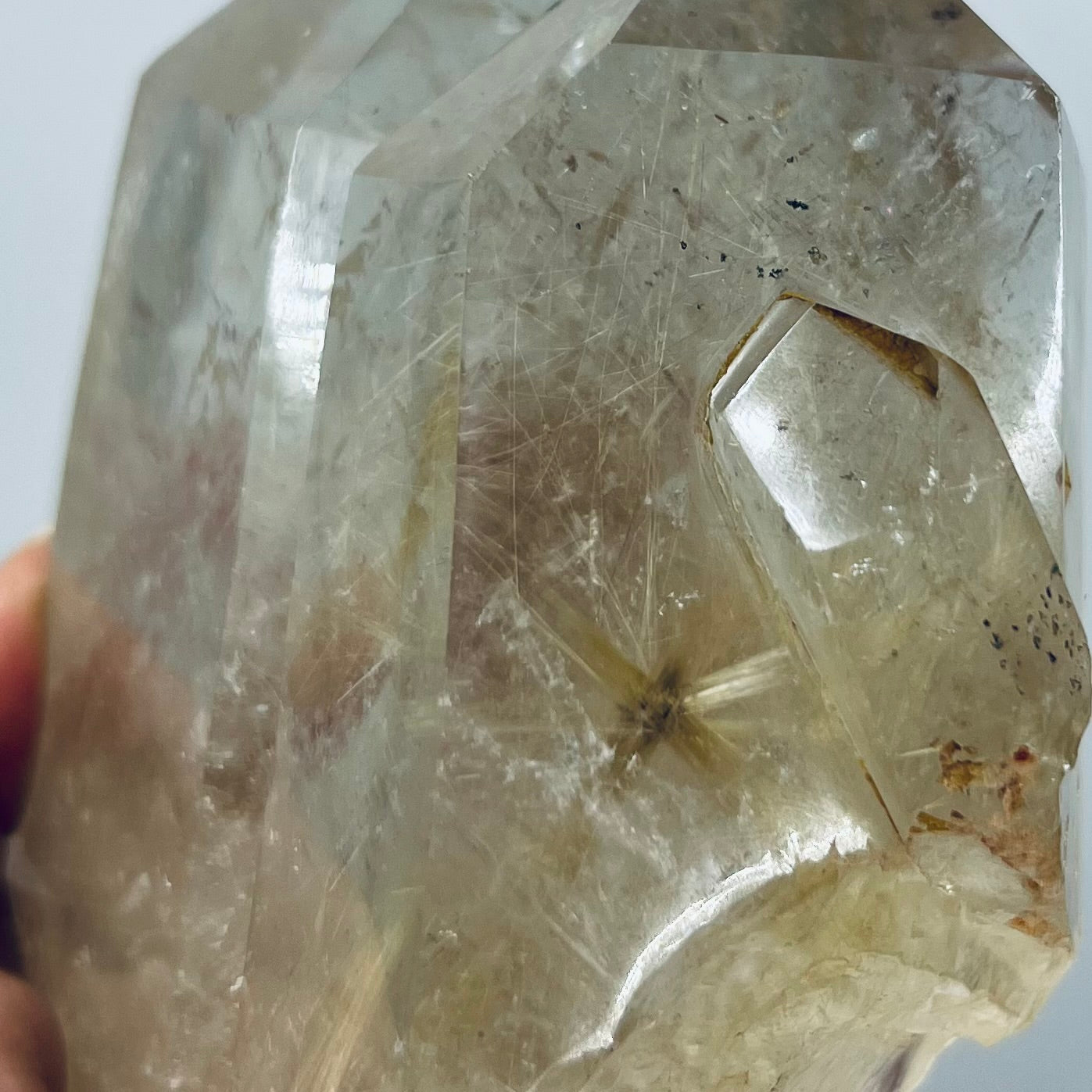 Golden Rutilated Quartz Double Tower Crystal Generator 1176g 183mm