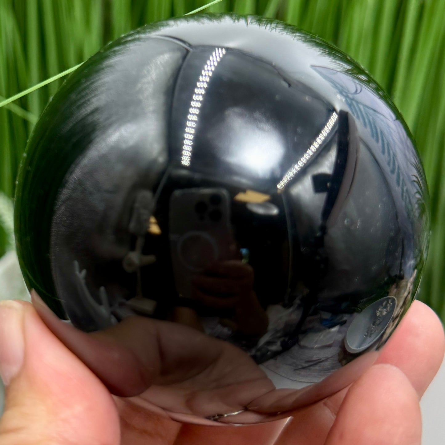Black Obsidian Sphere Crystal Ball 408g 69mm Diameter