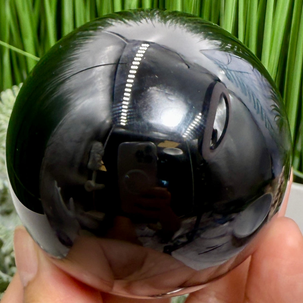 Black Obsidian Sphere Crystal Ball 361g 66mm Diameter