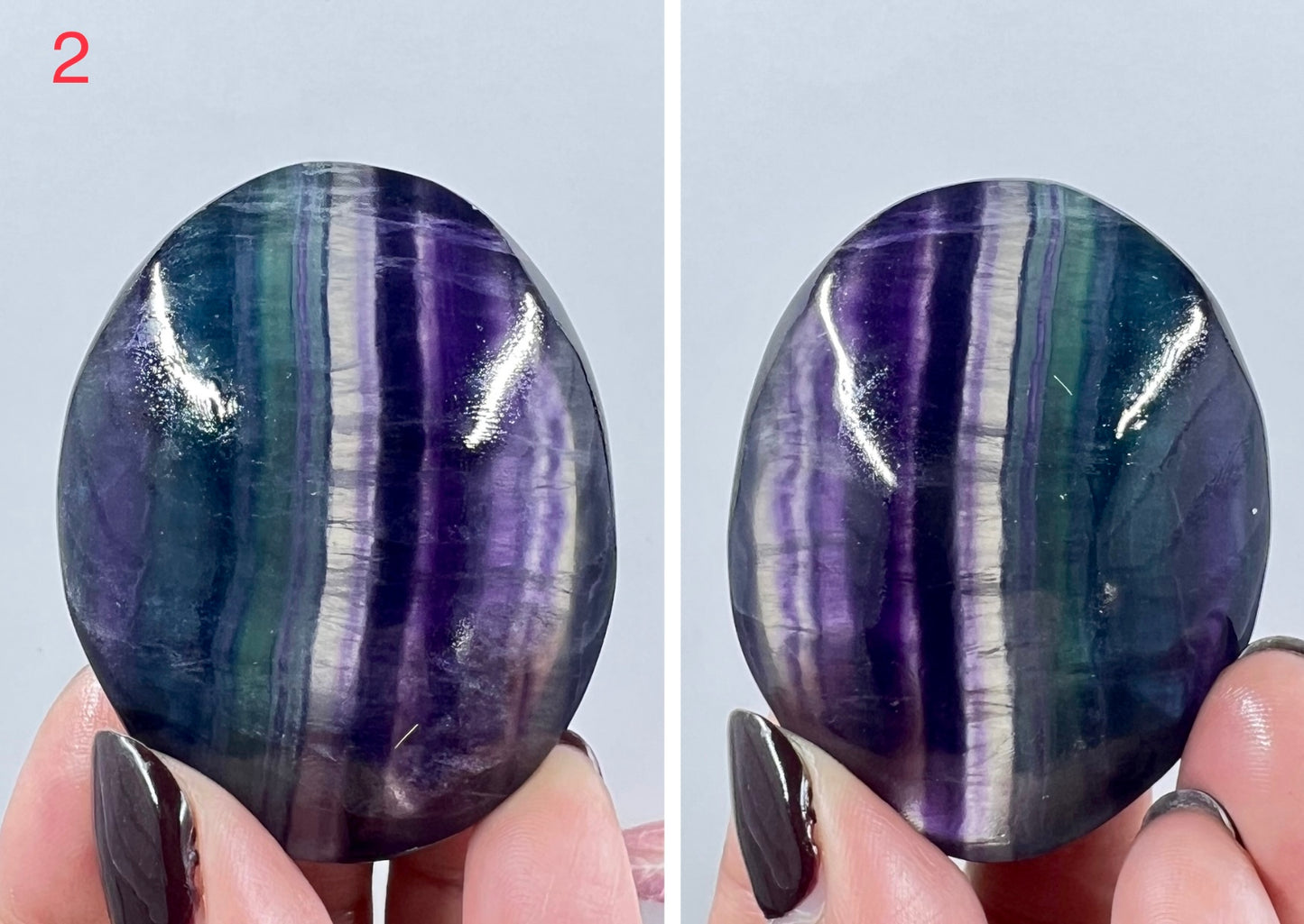 Rainbow Fluorite Palm Stone Crystal Worry Meditation YOU CHOOSE