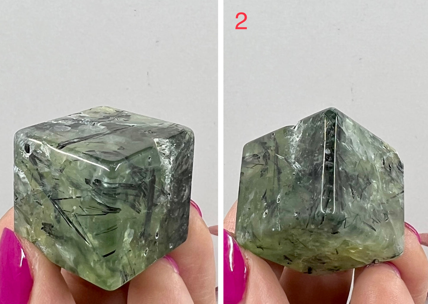 Prehnite with Epidote Cubes Crystal Carving YOU CHOOSE