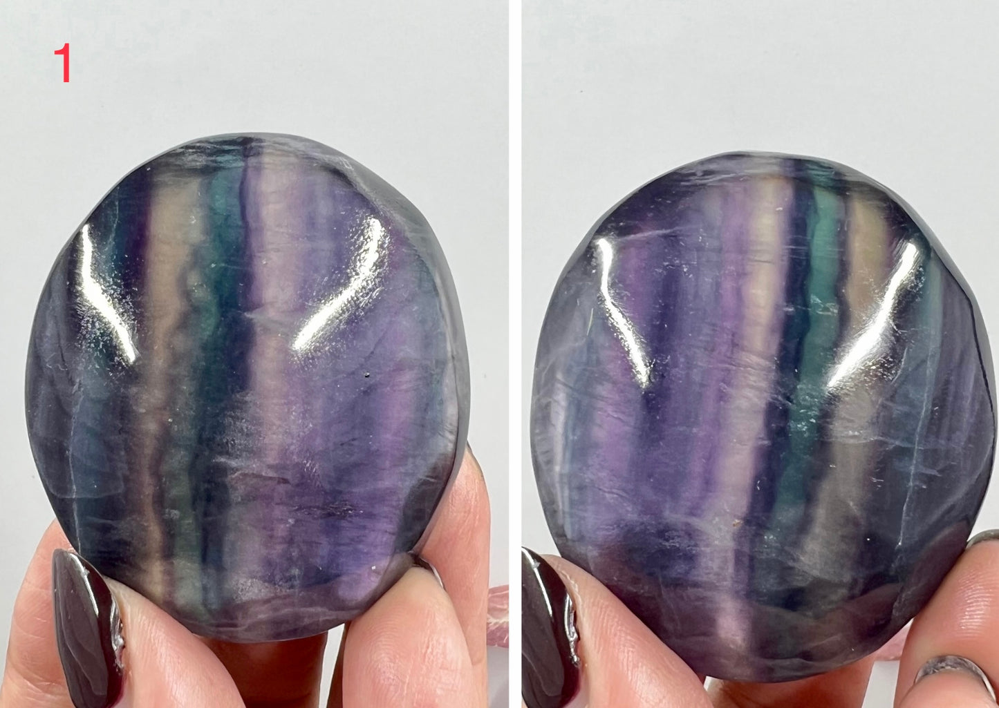 Rainbow Fluorite Palm Stone Crystal Worry Meditation YOU CHOOSE
