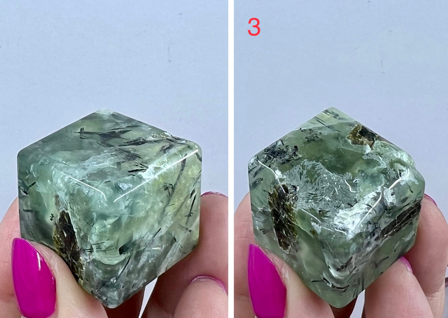 Prehnite with Epidote Cubes Crystal Carving YOU CHOOSE