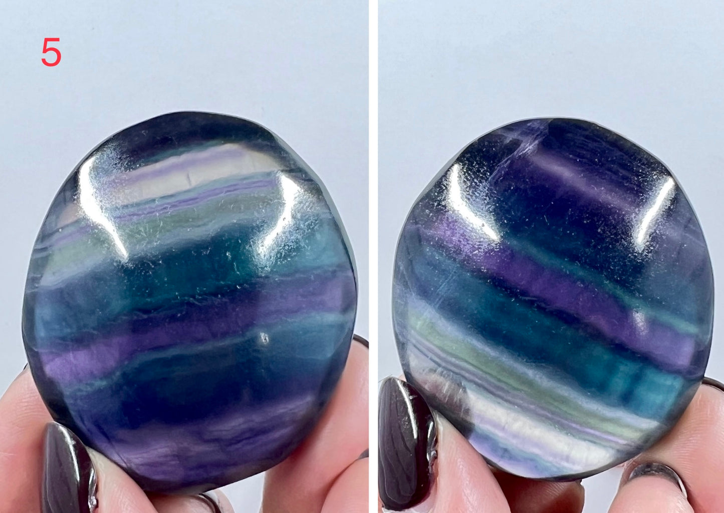 Rainbow Fluorite Palm Stone Crystal Worry Meditation YOU CHOOSE