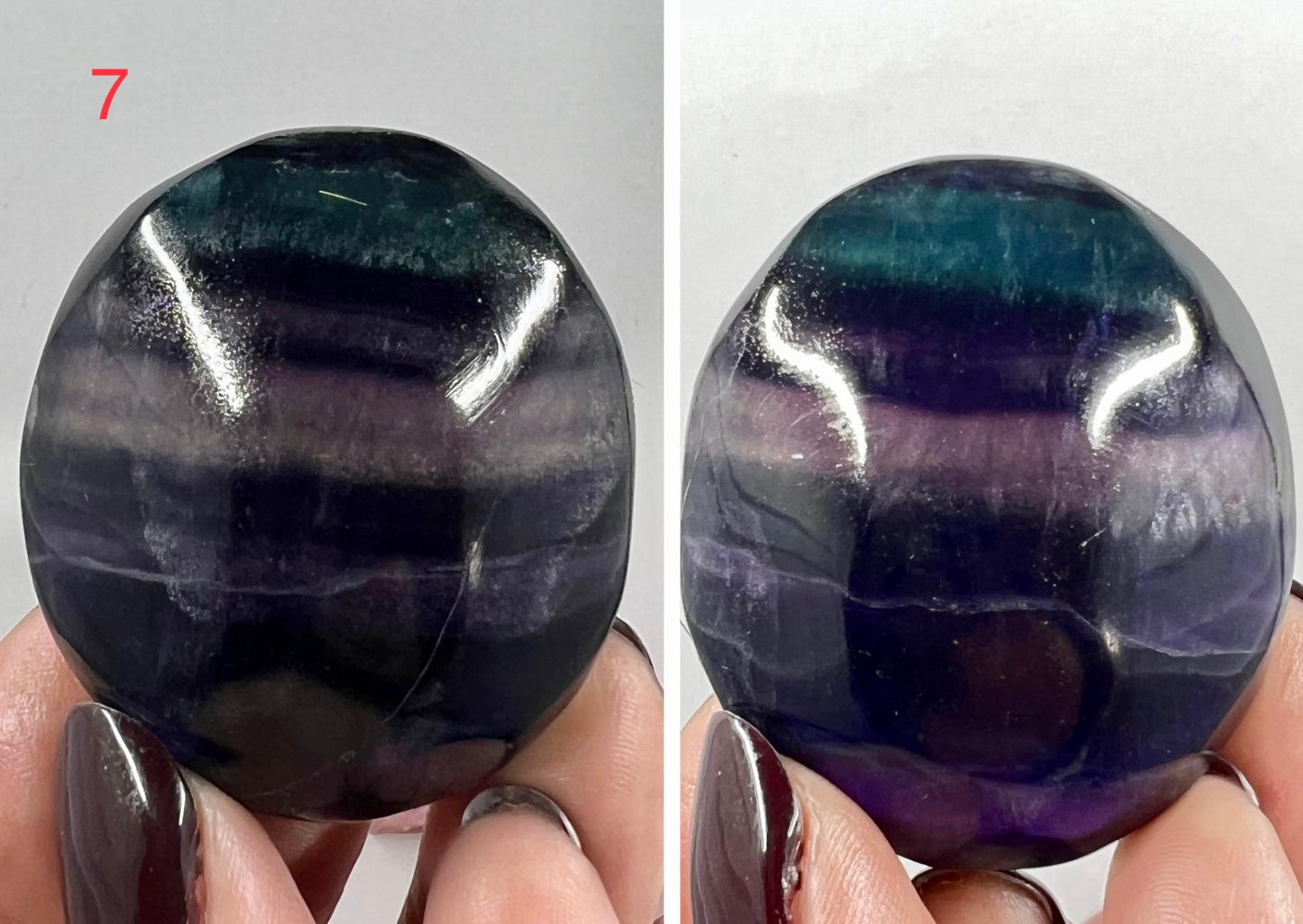 Rainbow Fluorite Palm Stone Crystal Worry Meditation YOU CHOOSE