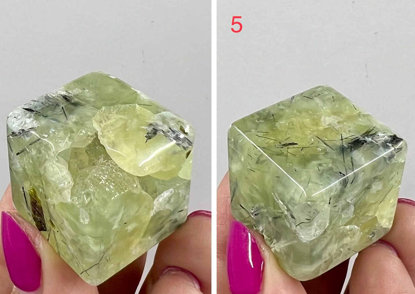 Prehnite with Epidote Cubes Crystal Carving YOU CHOOSE