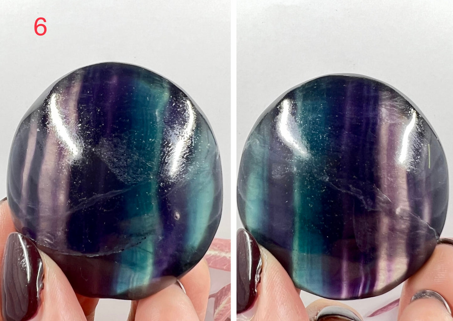 Rainbow Fluorite Palm Stone Crystal Worry Meditation YOU CHOOSE