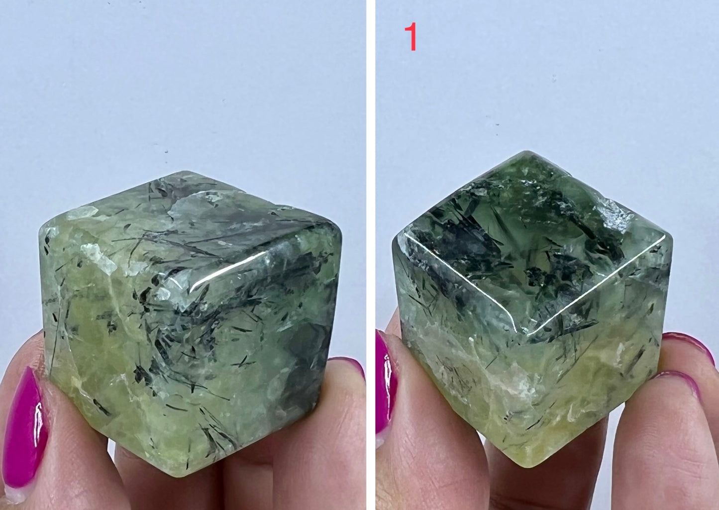 Prehnite with Epidote Cubes Crystal Carving YOU CHOOSE