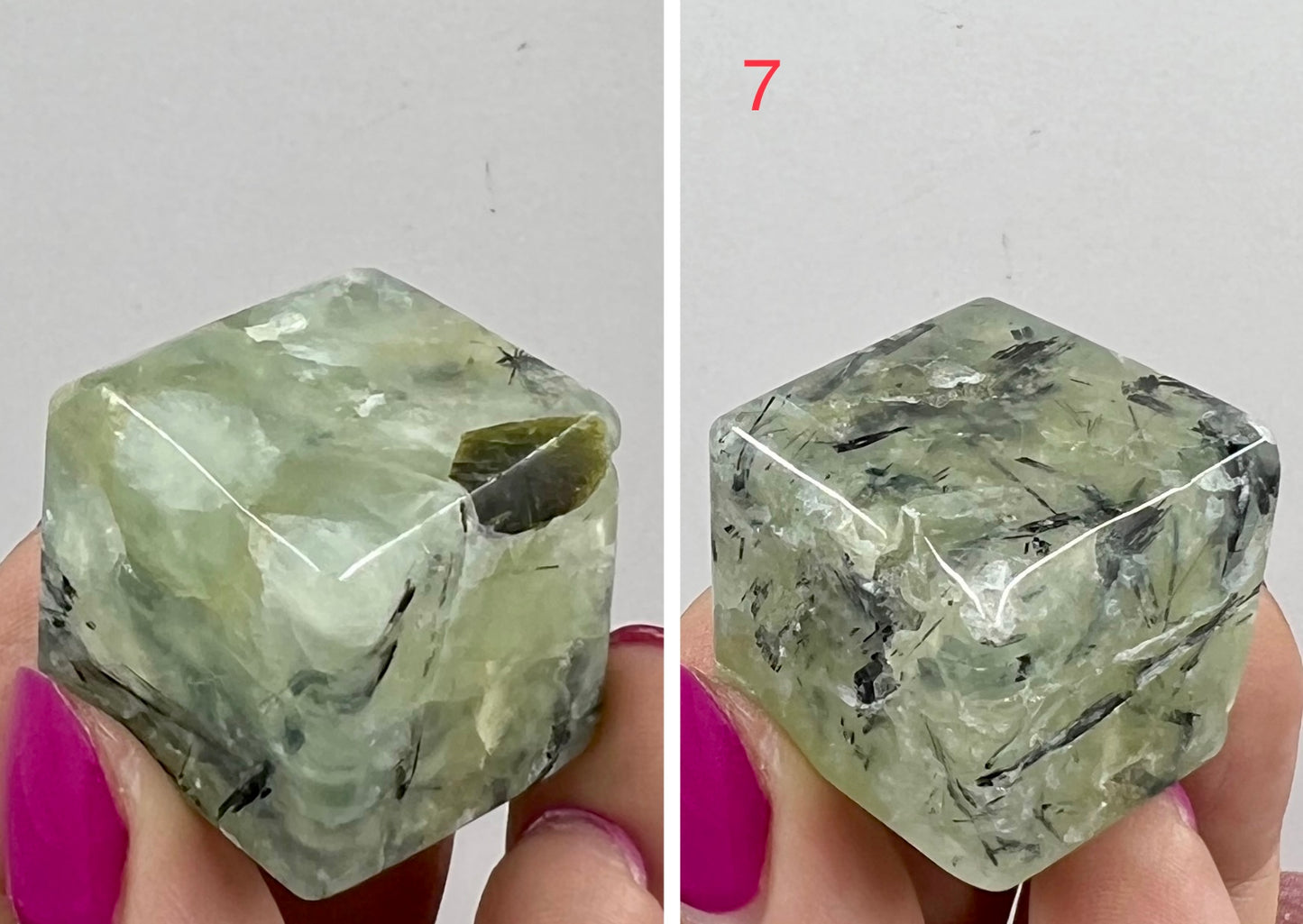 Prehnite with Epidote Cubes Crystal Carving YOU CHOOSE