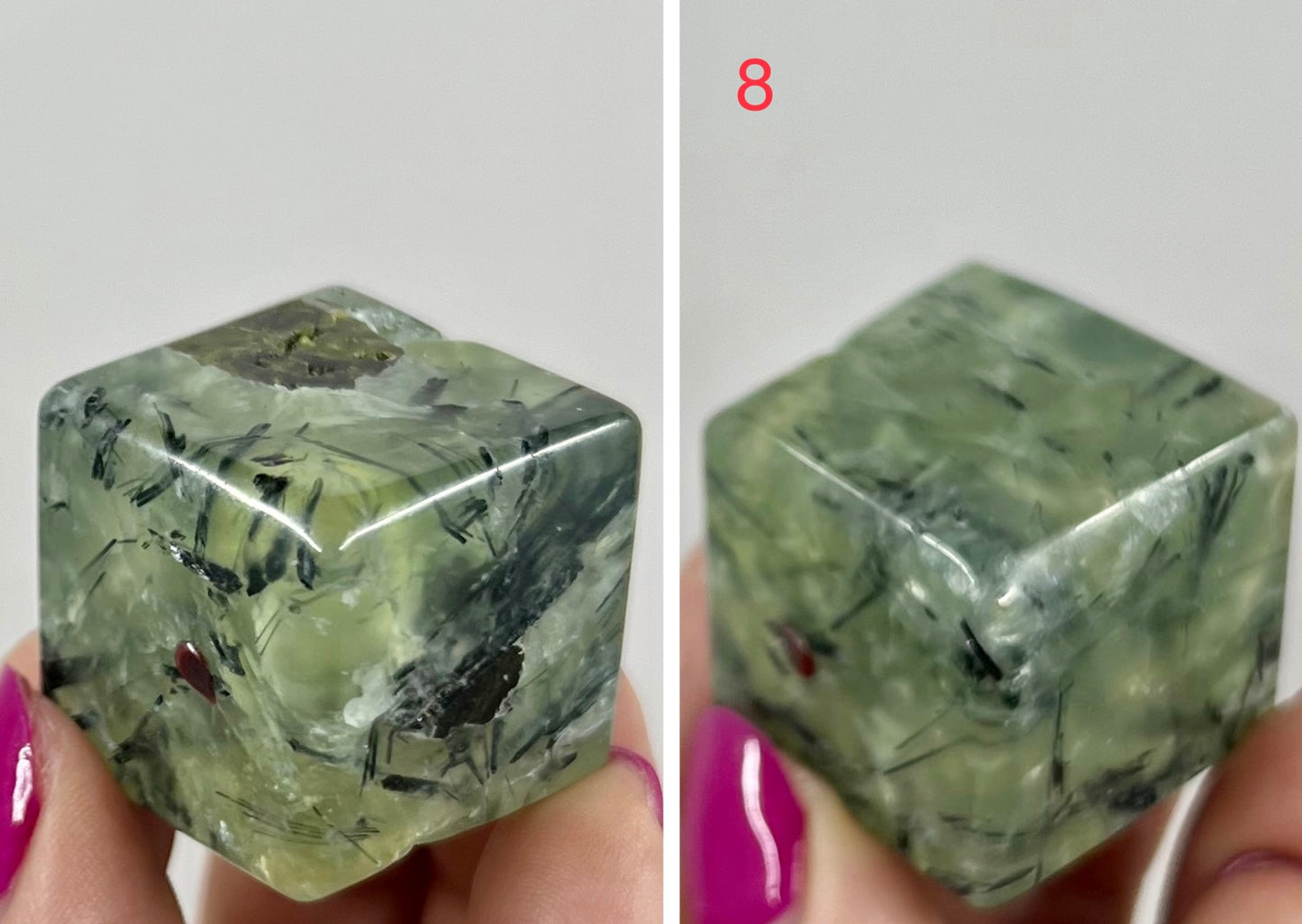 Prehnite with Epidote Cubes Crystal Carving YOU CHOOSE