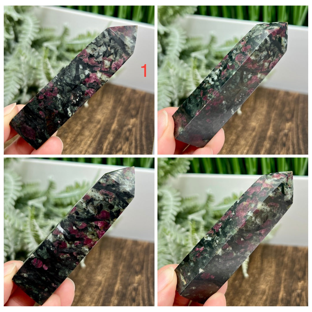 Eudialyte Garnet Feldspar Niter Rare Points Towers Crystal YOU CHOOSE