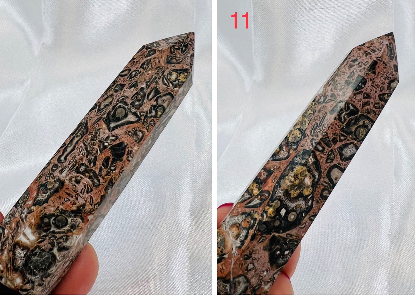Leopardskin Jasper Points Crystal Generators YOU CHOOSE