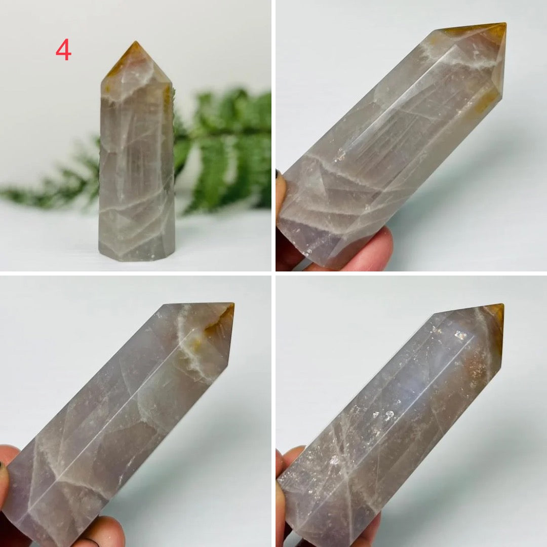 Blue Rose Quartz Golden Healer Quartz Points Towers Crystal YOU CHOOSE