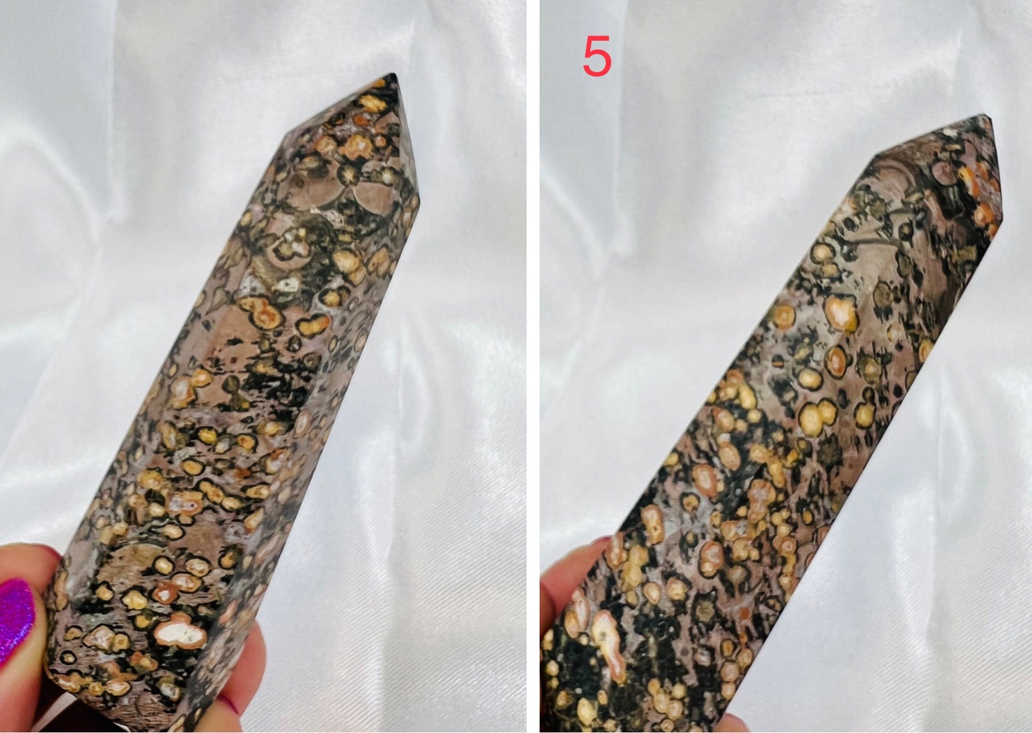 Leopardskin Jasper Points Crystal Generators YOU CHOOSE