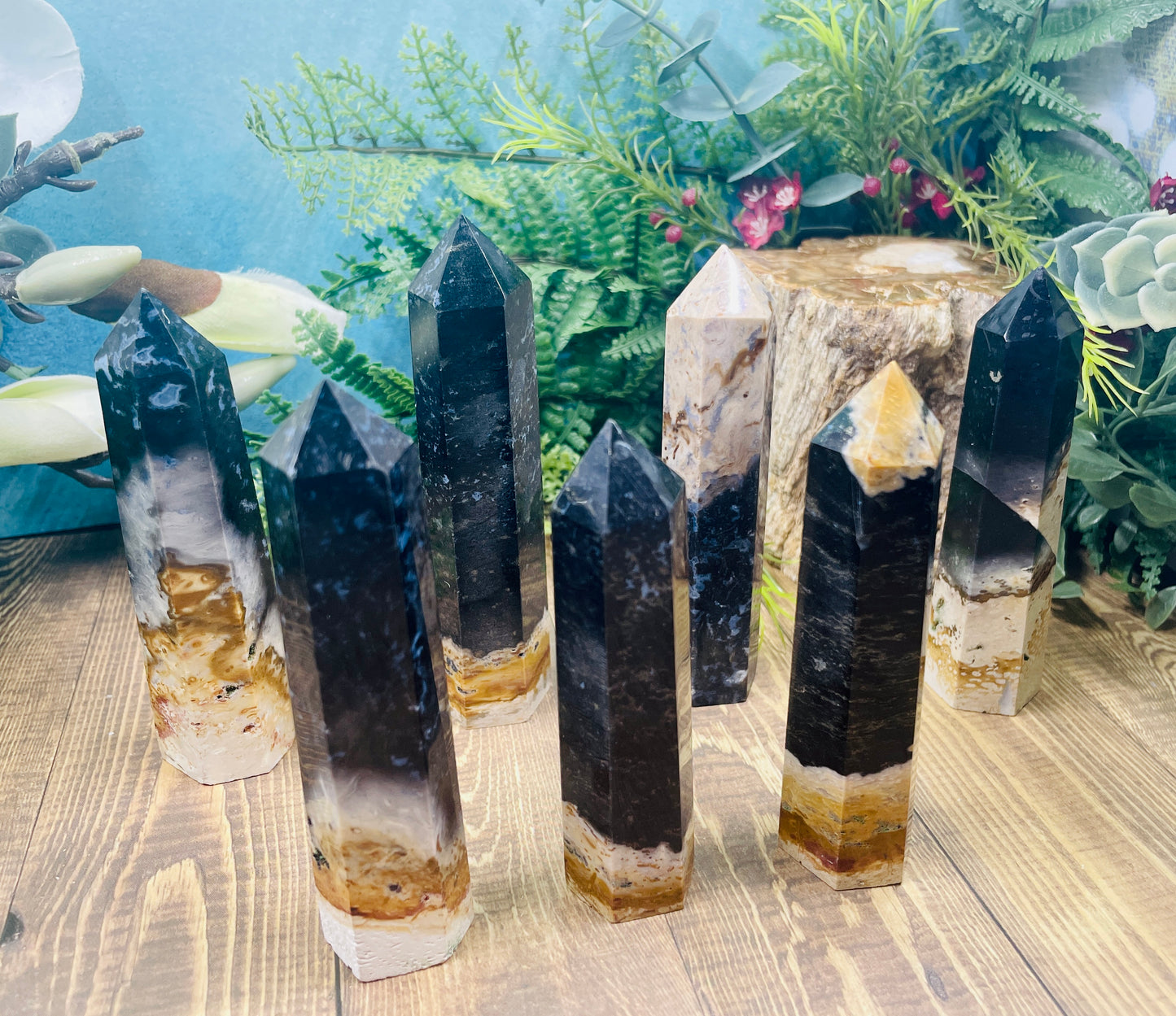 Palm Root Jasper with Pyrite Points Crystal Generators YOU CHOOSE