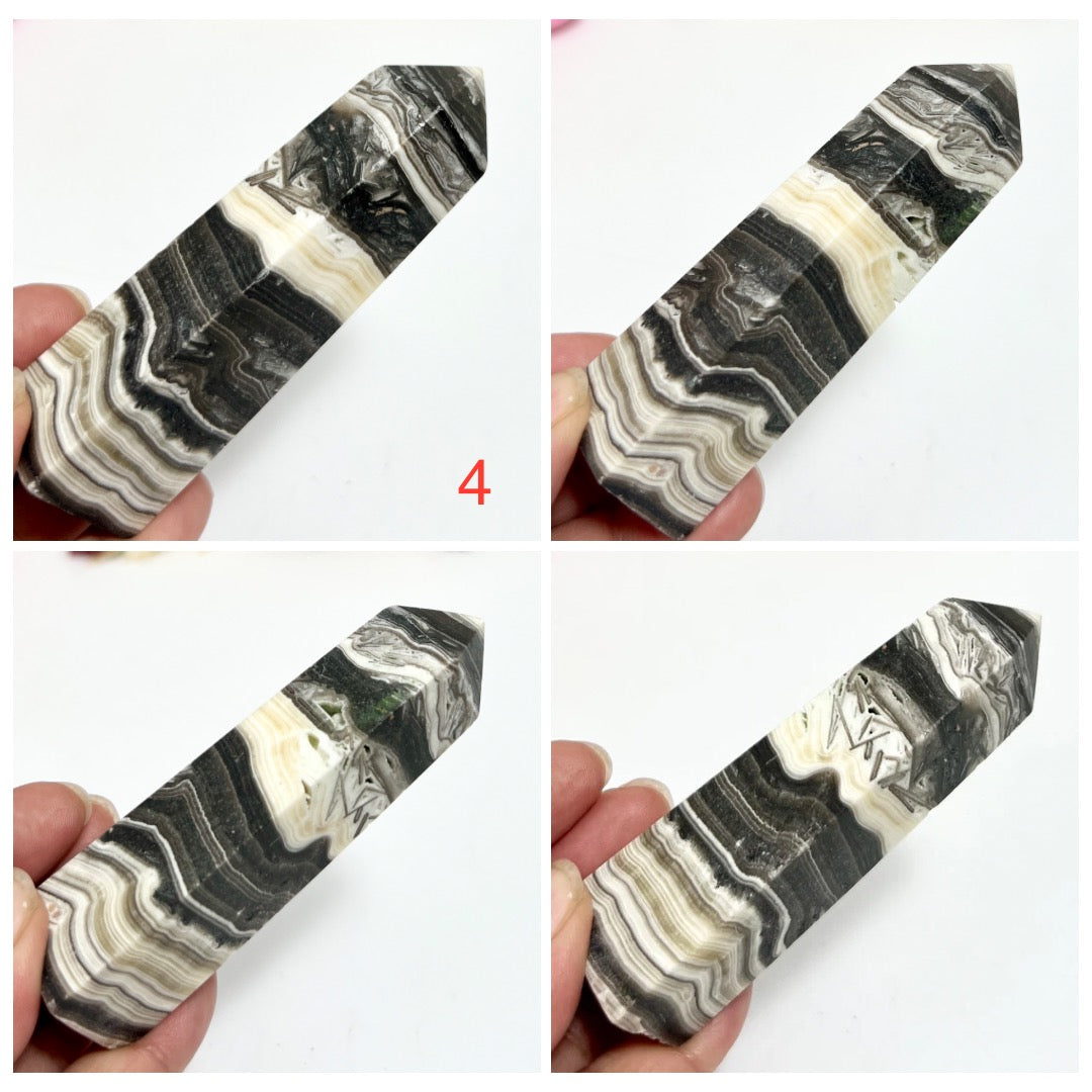 Zebra Phantom Calcite Points Towers Obelisk Crystal YOU CHOOSE