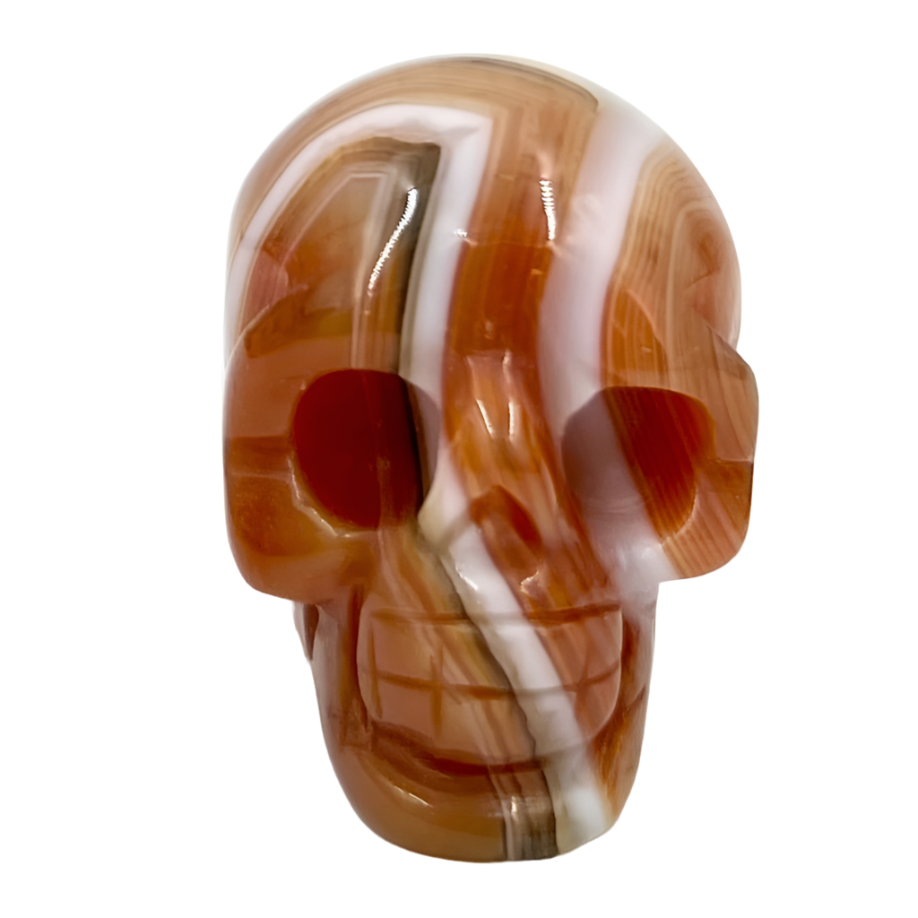 Carnelian Skull 2 Inches Rare Hand Carved Crystal Carving