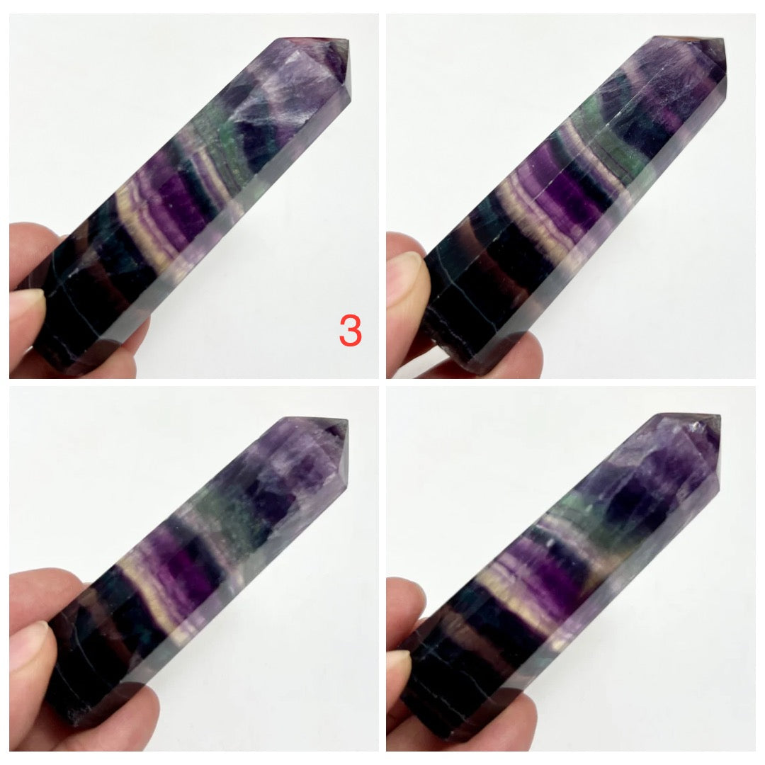 Rainbow Fluorite Points Towers Crystal Generators YOU CHOOSE