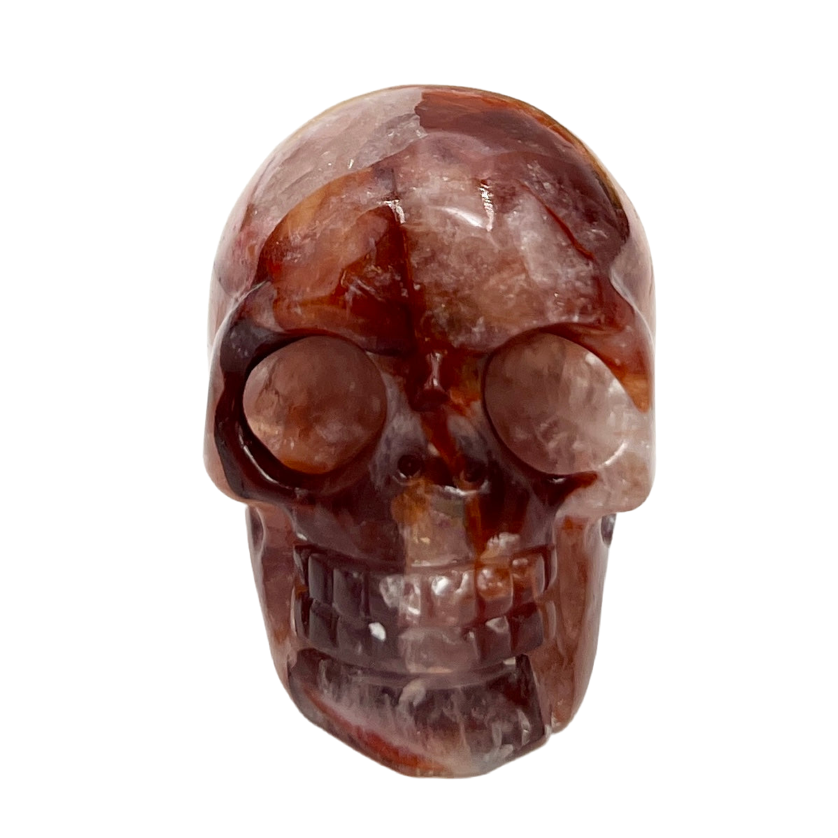 Fire Quartz Hematoid Skull 2 Inches Hand Carved Crystal Carving